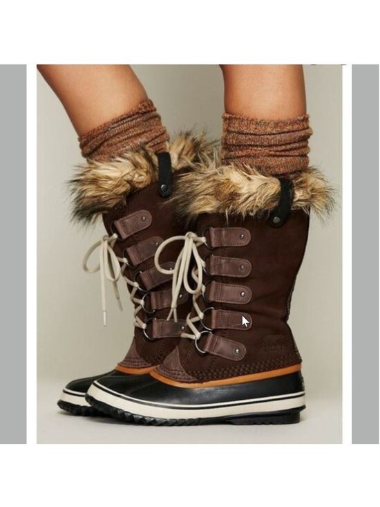 Sorel Women Sorel Women\'s Brown Joan Of Arctic Waterproof Faux Fur Snow Boots Size 5 2872